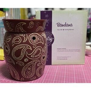 Scentsy Warmer Bandana Paisley Full Size Warmer Red Original EXCELLENT CONDITION